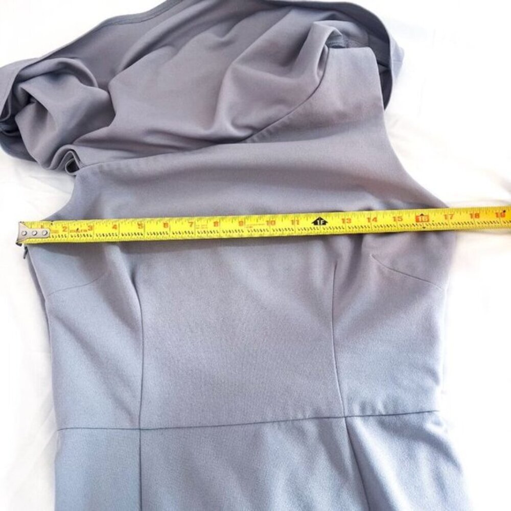 Katie May Los Angeles Gray Dove Layla Gown One Shoulder Cap Sleeves Size 14 - Picture 7 of 14